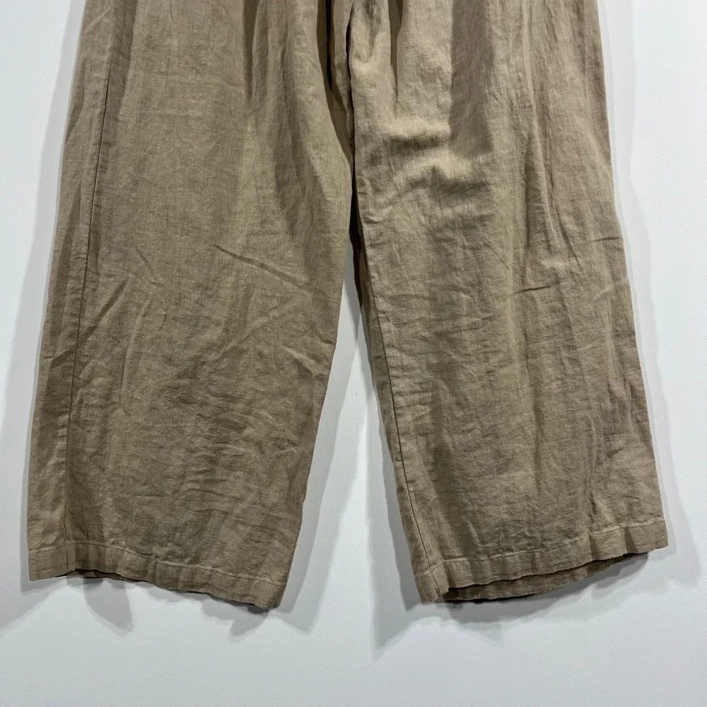 Abercrombie Fitch Linen Blend Wide Leg Coastal Pants Womens XS Old Money Resort - Picture 10 of 14